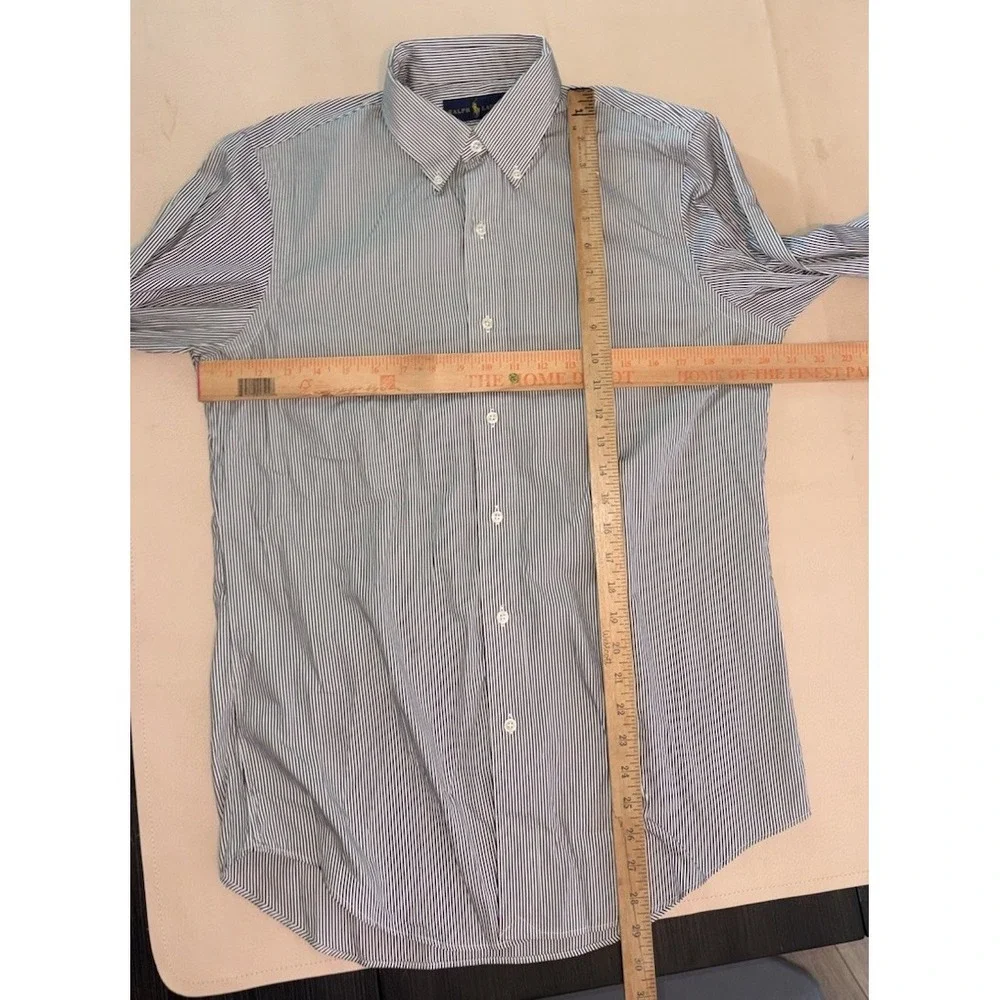 New Polo Ralph Lauren Small White Black Long Sleeve Striped Button Down